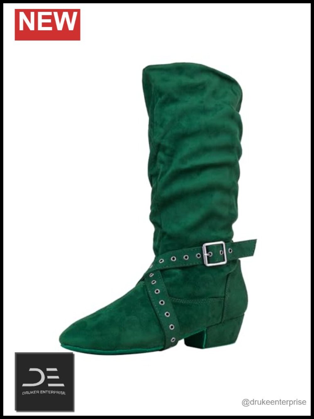 Women's Suede Leather Sole Dance Boots 1.5" Heel West Coast Swing Ballroom